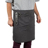 LEGACY - a Picnic Time brand Collins Mixologist Apron Waxed Canvas with Corkscrew and Bottle Opener, One Size, Gray with Black Accents PICNIC TIME