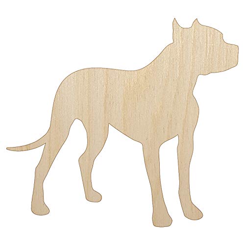 American Pit Bull Terrier Dog Solid Unfinished Wood Shape Piece Cutout for DIY Craft Projects - 1/8 Inch Thick - 6.25 Inch Size - WoodArtSupply