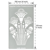 Aleks Melnyk No.459 Metal Stencil, Swirls, Egyptian Lotus Flowers Ancient, Ornament, Patterns, Small Stencil, 1 PC, Template for Wood Burning, Aleks Melnyk
