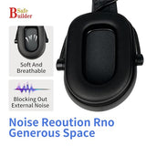 SAFEBUILDER Bluetooth Hard Hat Ear Muffs, SNR 26dB Adjustable Cap-mounted Ear muff, Helmet Attachable Earmuff (Black Bluetooth Ear Muffs Safety SAFEBUILDER