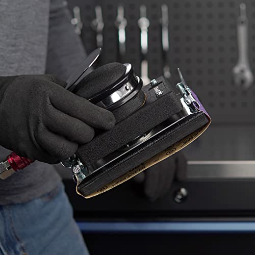 EMAX Air Jitterbug Random Orbital Sander - 3-1/2" x 6-3/4" Pneumatic Orbital Sanding Tool with Thick Rubber Pad & 7,000 Max RPM - EATJS80S1P EMAX