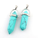 Mutilcolor 50pcs Gemstone Bullet Meditation Healing Pointed Chakra Crystal Stone Random Color Pendants for Necklace Jewelry Making Cmidy