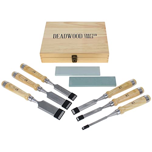 Deadwood Crafted Tools Wood Carving Tools Kit - 12pc Wood Carving Chisel  Set 