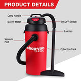 Shop-Vac 5 Gallon 5.5 Peak HP Wet/Dry Vacuum, Wall Mountable Compact Shop Vacuum with 18' Extra Long Hose & Attachments, Ideal for Jobsite, Garage, Shop-Vac