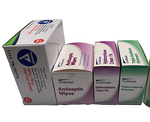 UniShield 3-Shelf Metal 1st Aid Cabinet Class A, Large Capacity First Aid Wall Mount Medicine Cabinet, Secure Metal Med Box with Easy Access, Exceeds UniShield