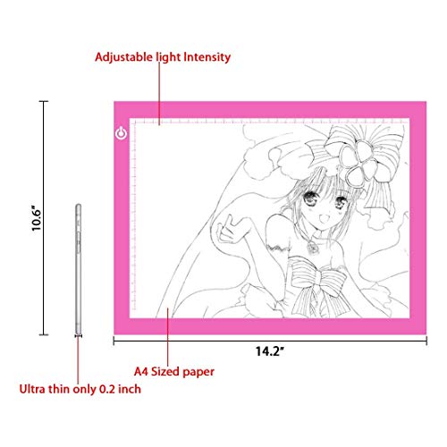 Light Pad Drawing A4 Tracing Light Table NXENTC LED Copy Board Ultra-Thin Display Pad Brightness Adjustable Stencil Artist Art Tracing Tatto Table NXENTC