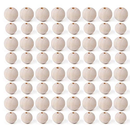 Foraineam 600 Pieces 20mm and 16mm Wood Beads Unfinished Natural Wooden Loose Beads Round Ball Wood Spacer Beads for Crafts DIY Jewelry Making - WoodArtSupply