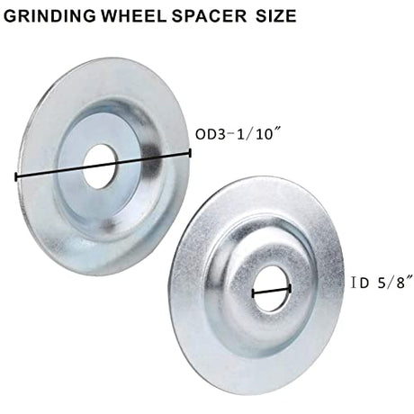 Motcoda OD3-1/10'' x ID 5/8'' 1 Set &OD2-1/10'' x ID 1/2'' 1 Set Bench Grinder Arbor Washer/Flange for Grinding polishing Wire Wheel Buffing Motcoda