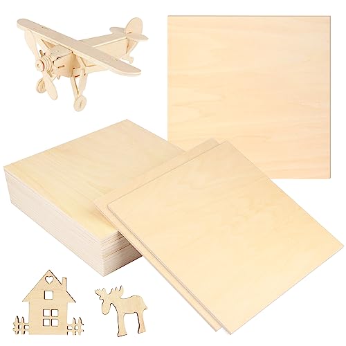 18 PCS 12 Inch Square Basswood Board, Thickness 1/4 Inch (6 mm), Basswood Sheets, balsa Wood Sheet,Plywood Sheets for Laser, CNC Cutting, Wood