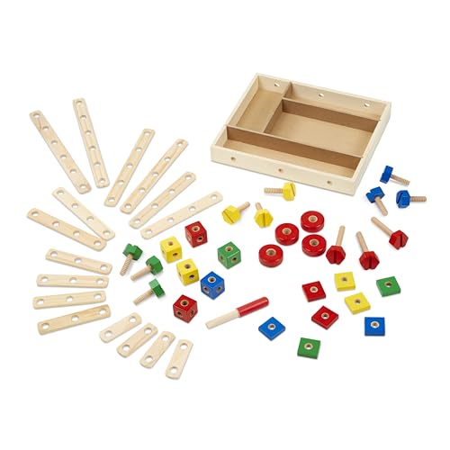 Melissa & Doug Wooden Construction Building Set in a Box (48 pcs) Melissa & Doug