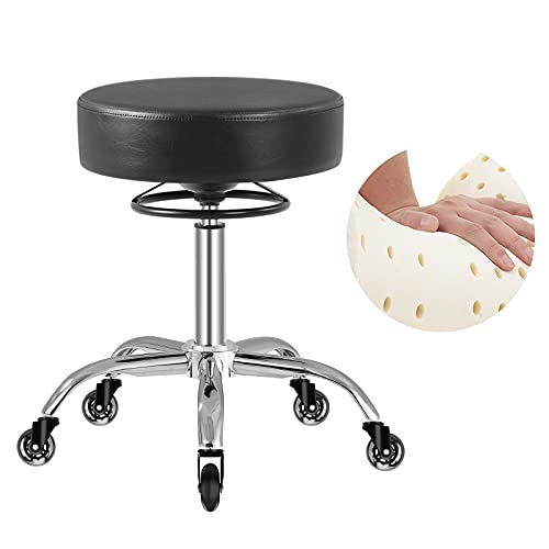 Mineloff Rolling Stool with Wheels 400lbs Weight Capacity,Heavy Duty Lash Chair Adjustable for Tatoo Lab Massage Salon Spa Drafting Nail Teach,360 - WoodArtSupply