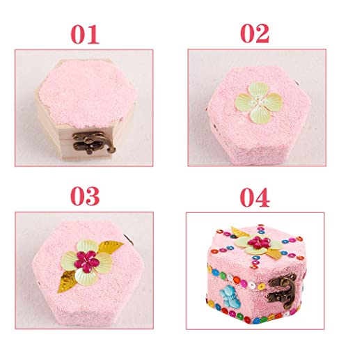 MonkeyJack 2 Tiers Plain Unpainted Wooden Jewelry Box Organizer Storage Container Unfinished Drawer Case DIY Crafts MonkeyJack
