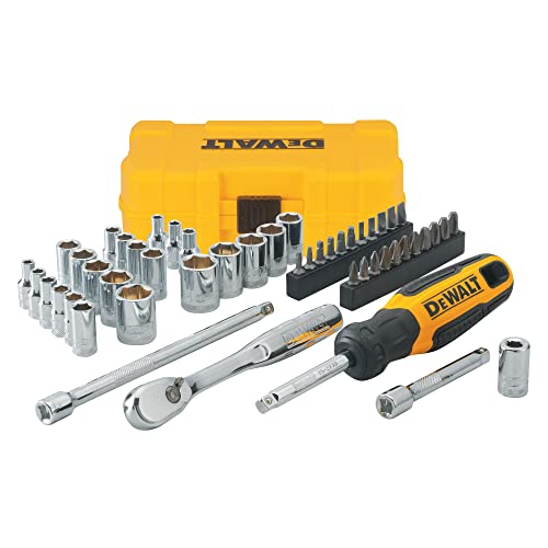 DEWALT Mechanics Tool Set, 1/4 Inch Drive, SAE and Metric, 50 Piece (DWMT81610T) DEWALT