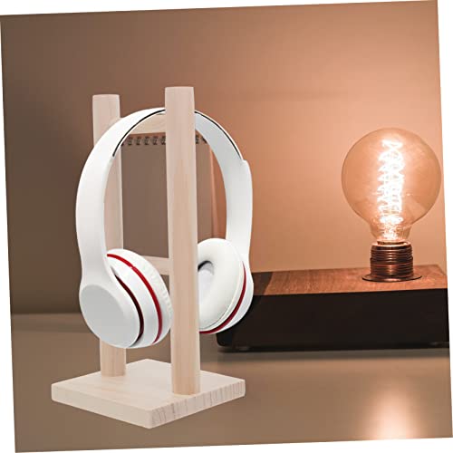 SUPVOX Headphone Stand Wooden Headset Holder Wooden Earphone Headphones Stand for Desk Headset Storage Rack Headset Holder Stand Desk Earphone Stand SUPVOX