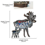 3D Wooden Reindeer Decor - Rustic Forest Animal Wall Sculpture for Home and Office CmayAlgc