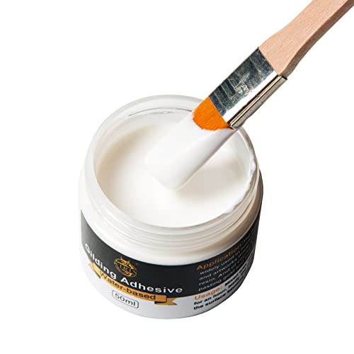 Gilding Adhesive, 50ml 3 Bottles for Gold Leaf Epoxy Resin Water Based Glue（Brush + Gloves as Gift) KIRIN