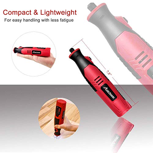 AVID POWER Cordless Rotary Tool 2.0 Ah 8V Rechargeable Rotary Tool, 4 Front LED Lights, 5 Speeds, 60 Pcs Rotary Tool Accessories with Bag for AVID POWER