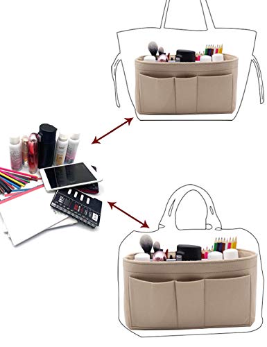 LEXSION Felt Insert Bag Organizer Bag In Bag For Handbag Purse Organizer Fits Speedy Neverful 8010 Beige M LEXSION