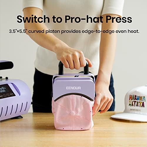 EENOUR Tumbler & Hat Combo Heat Press with Precise Temp&Timer Setting, 2-in-1 Tumbler Cap Machine with Record Function for 11-32oz Sublimation Cups, - WoodArtSupply