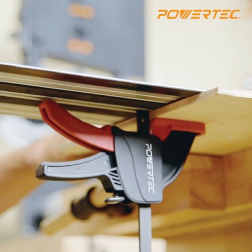 POWERTEC 2 PK Tracksaw Track Guide Rail Clamp, 8-3/4 Inch Quick Release Clamps for Circular Saw Guide Rail System, Woodworking, 71423