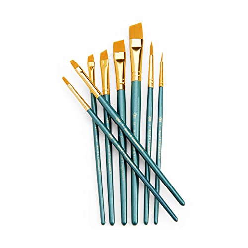 Royal & Langnickel Royal Zip N' Close Gold Taklon Variety 8-Piece Brush Set - WoodArtSupply