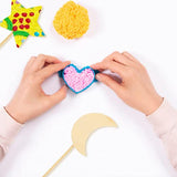 Toyvian Craft Supplies 12PCS Princess Fairy Wands Kit, Wooden Fairy Wands, Unfinished Wooden DIY Fairy Sticks Crafts Adorable Moon Wand for Girls Toyvian