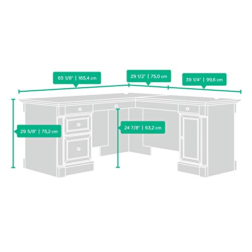 Sauder Palladia L-Desk, Wind Oak finish Sauder