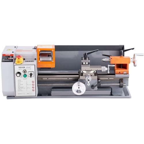 VEVOR Metal Lathe Machine, 7.87'' x 13.78'', Precision Benchtop Power Metal Lathe, 50-2500 RPM Continuously Variable Speed, 500W Brush Motor Metal VEVOR
