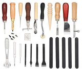 18Pcs Leather Stitching Working Tools kit Leather Craft Tools Perfect for Stitching Punching Cutting Sewing Leather Craft Making DIY Leathercraft NOTETOUPT