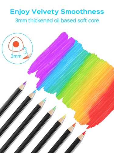 OOKU Premium 120 Colored Pencils  Oil Based & Soft Core & High