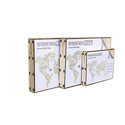 Wooden City World Map XL (120x80 ccentimeter) Wall Decoration (PUZZLE - Divers) - WoodArtSupply