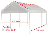 12'X20' Extra Heavy Duty 12 mil White Tarp 3 Ply Coated Reinforced Canopy 6 oz 3 Layer DAY STAR SHADES