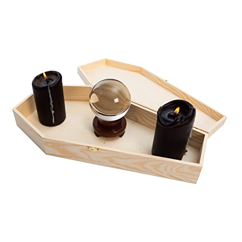 Creative Hobbies Large 18 Inch Halloween Coffin Box - Fillable Hinged Box for Halloween Décor, Party Favor, Goth, Doll Coffin, Coffin Ring Box, Pet Creative Hobbies