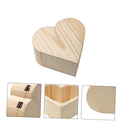 ARTIBETTER Box wooden DIY wooden unfinished wedding ring holder earrings wood ring holder kids jewelry organizer unfinished wooden puzzle toys kid ARTIBETTER