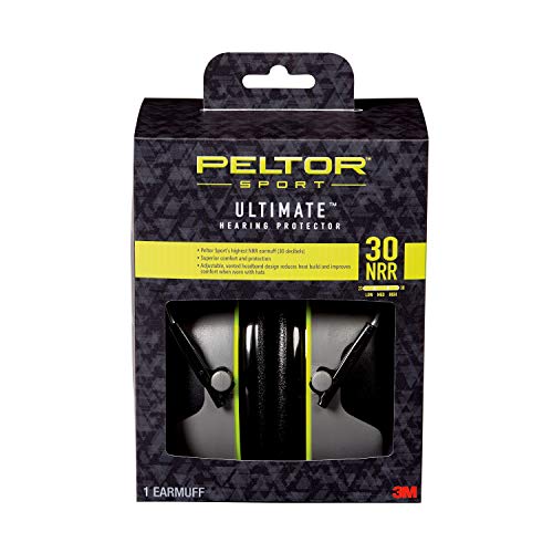 Peltor Sport Ultimate Hearing Protector, Black/Gray Earmuff, NRR 30 dB,Grey - WoodArtSupply