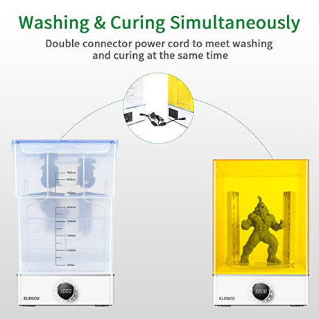 ELEGOO Mercury XS Bundle Wash Cure Station with Handheld UV Light, Washing Machine UV Resin Curing Machine for LCD/DLP/SLA Saturn S Mars 2/3 Pro ELEGOO