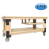 vikofan 8pcs Workbench Brackets Kit with Screws 4x4 4mmThickness Heavy Duty Corner Brackets Perfect for DIY Workbench Projects vikofan