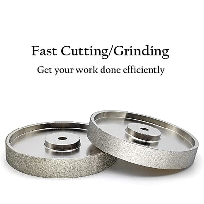 CAQUXIL CBN Grinding Wheel 6" Dia x 1" Wide, 1/2 inch Arbor, Sharpen High Speed Steel Cutting Tools, Diamond Grinding Wheel Grit #80