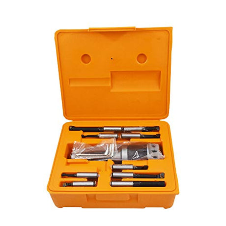 findmall 9pcs 2" Boring Head R8 Shank 1/2" Carbide Boring Bar Set Milling findmall
