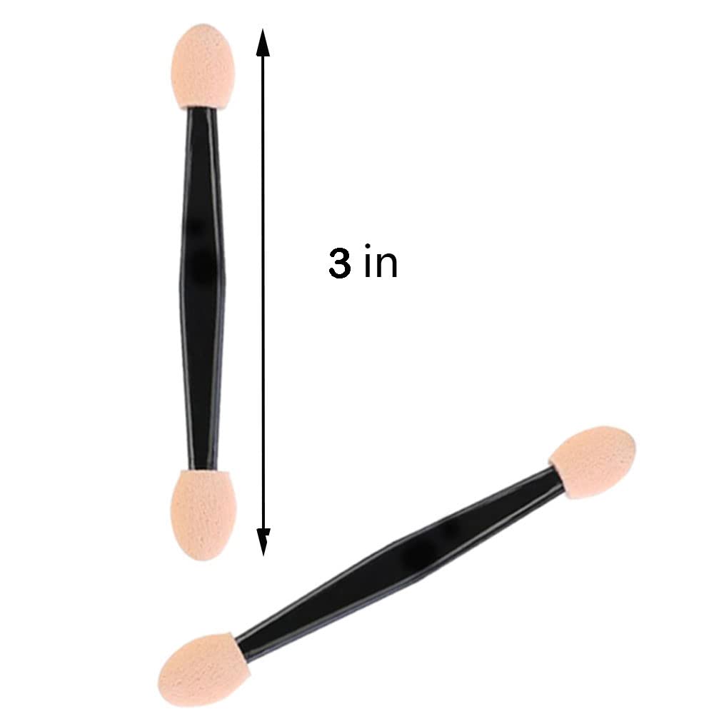 ZYIGYI 200 PCS 3 Inch Disposable Eyeshadow Brushes, Sponge Makeup Applicators Dual Sides ZYIGYI