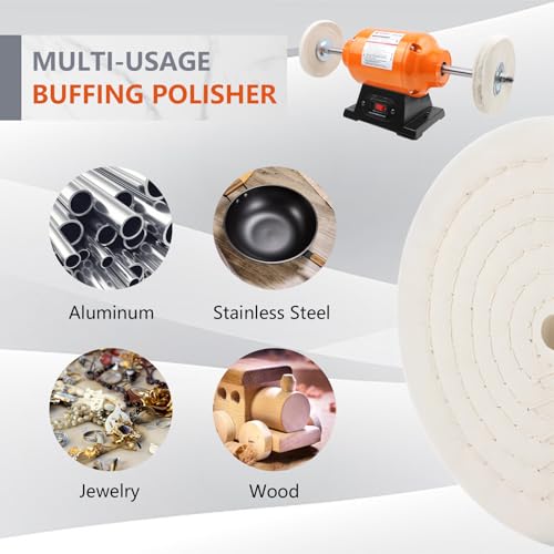 TOOLSPACE Bench Buffer Polisher, 6 Inch Benchtop Buffing & Polishing Machine for Metal, Jewelry, Knives, Wood, Jade and Plastic (6inch)