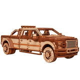 Wood Trick 3D Mechanical Pickup Truck Puzzle Kit – Build Your Own Wooden SUV Model Wood Trick
