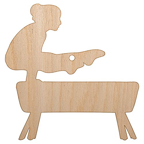 Gymnastics Gymnast Vault Solid Unfinished Craft Wood Holiday Christmas Tree DIY Pre-Drilled Ornament Sniggle Sloth