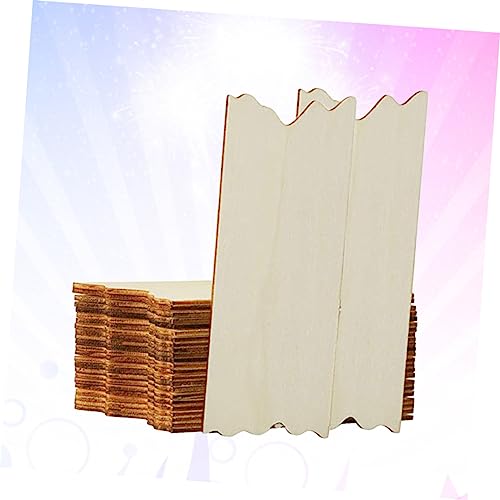 VILLFUL 24pcs DIY Rectangular Wood Board Hanging Board Registration Unfinished Wood Slice Wood Blank Plaque Craft Boards for Signs Blank Wood Chips VILLFUL