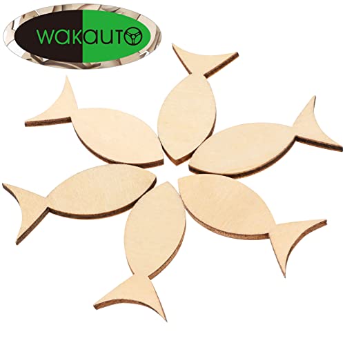 EXCEART 100 Pcs Fish Unfinished Wooden,Unfinished Wooden Fish Cutout,Fish Wood DIY Craft Cutout,Wooden Fish for Crafts,Fish Shapes Model for DIY - WoodArtSupply