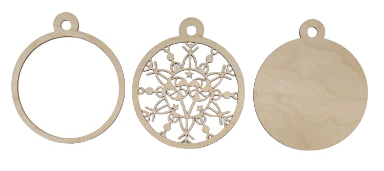 Candy Christmas Ornaments Door Sign 3 Pieces Laser Cut Out Unfinished RND52 The Wood Shape Store