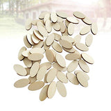 NUOBESTY 200pcs Unfinished Wood Oval Slices Natural Rustic Wooden Cutout Oval Wood Pieces Tag for DIY Craft Wedding Centerpiece Christmas NUOBESTY