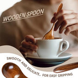 Hefild 6 PCS Wooden Spoons for Honey, 6.7 inch Small Wooden Spoons - Perfect for Soup,Eating,Scooping Jars & Canisters - Mini Wooden table scoops Hefild