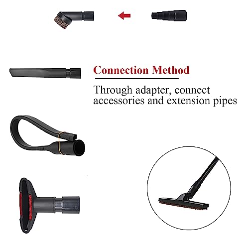 MZY LLC Set of 8 Vacuum Attachments for Shop Vac Accessories 1 7/8" to 1" Vacuum Hose Adapter 1 1/4" Vacuum Floor Brush 1 1/4" Vacuum Brush Flexible MZY LLC
