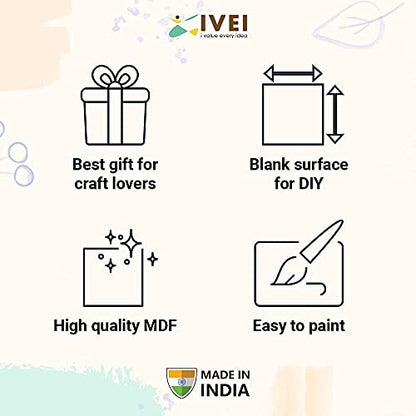 IVEI DIY MDF Coasters / Thin Wood Blanks / Keyrings / Magnets / Boxes for Painting, Decoupage, Resin Art Work & Decoration